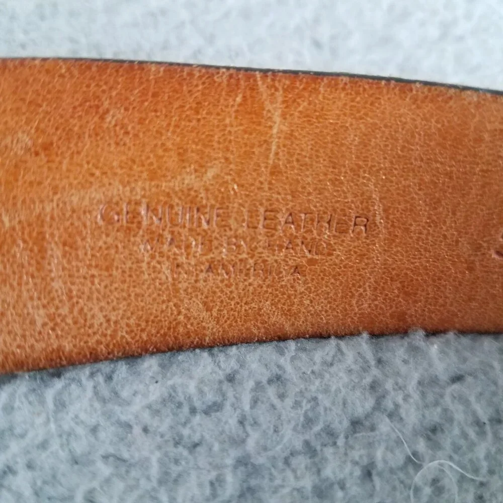 Martin Dingman Leather Belt Adult 42 Tan Brown Handmade USA Cowboy Ranch Work
